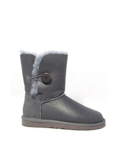 Детские кожаные угги UGG Australia Bailey Button Grey