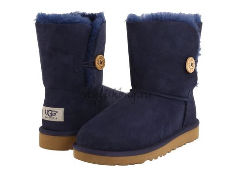 Детские синие угги с пуговицей UGG Australia Kids Bailey Navy