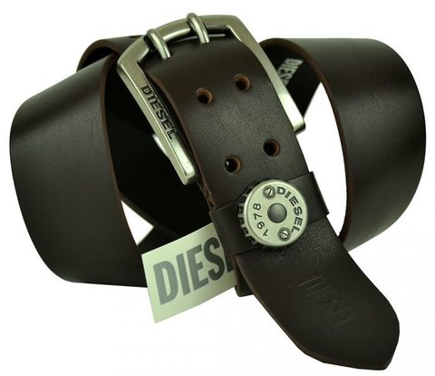 Мужской ремень из телячей кожи Diesel 45-16 chocolate