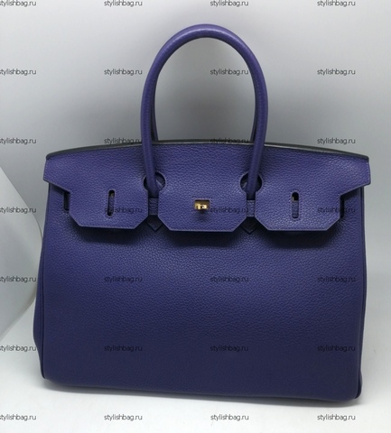 Женская сумка из кожи того Hermes Birkin 35 dark blue