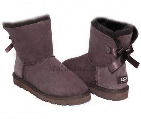 Женские угги UGG Bailey Bow Mini Chocolate