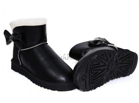 Женские угги UGG Bailey Bow Mini Crystal Black