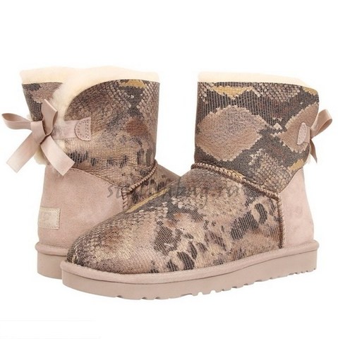 Женские угги UGG Bailey Bow Mini Snake Sand