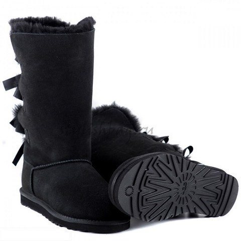 Женские угги UGG Bailey Bow Tall Black