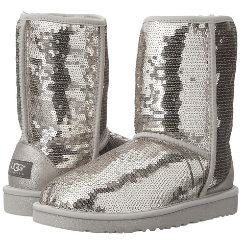 Женские угги UGG Classic Short Sparkles Silver