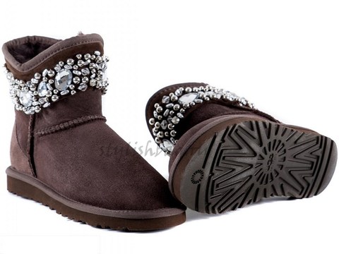 Женские угги UGG Jimmy Choo Multicrystal Chocolate