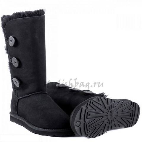Женские угги UGG Bailey Button Triplet Black