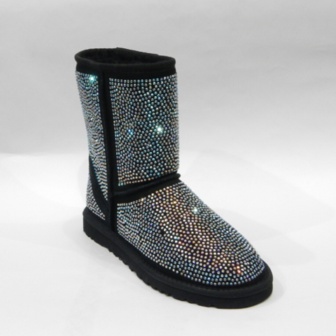 Женские угги UGG Jimmy Choo Mandah Diamonds Black
