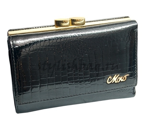 Женский черный небольшой кошелек из кожи Moro 59009